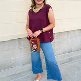 Wine Button Front Sweater Vest