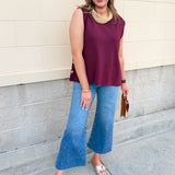 Wine Button Front Sweater Vest