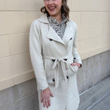 Winter Whisper Double-Collared Coat in Cream