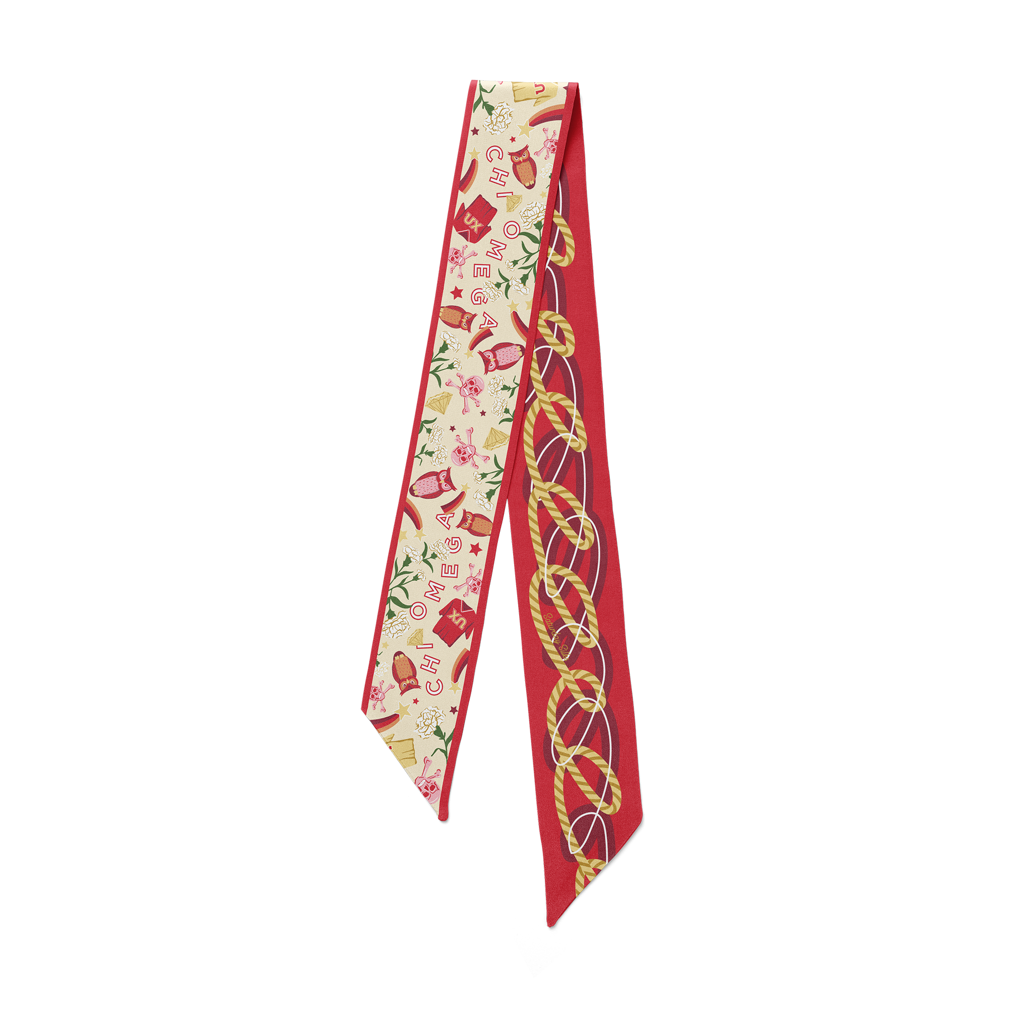 [Saturday Silks] Chi Omega Skinny Scarf
