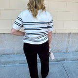 [Z Supply] Gatewood Stripe Sweater Tee in Light Oatmeal Heather