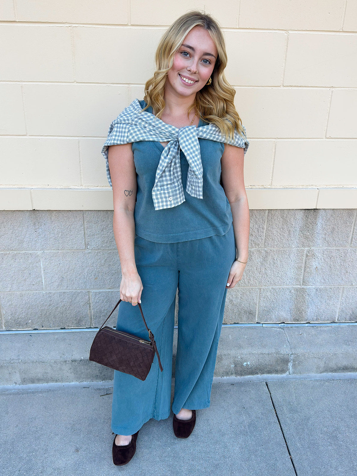 [Z Supply] Scout Jersey Crop Flare Pant in Emerald Cove