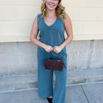  Z Supply Sloane V-Neck Top in Emerald Cove