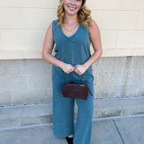  Z Supply Sloane V-Neck Top in Emerald Cove