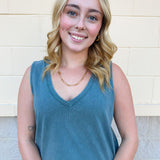  Z Supply Sloane V-Neck Top in Emerald Cove