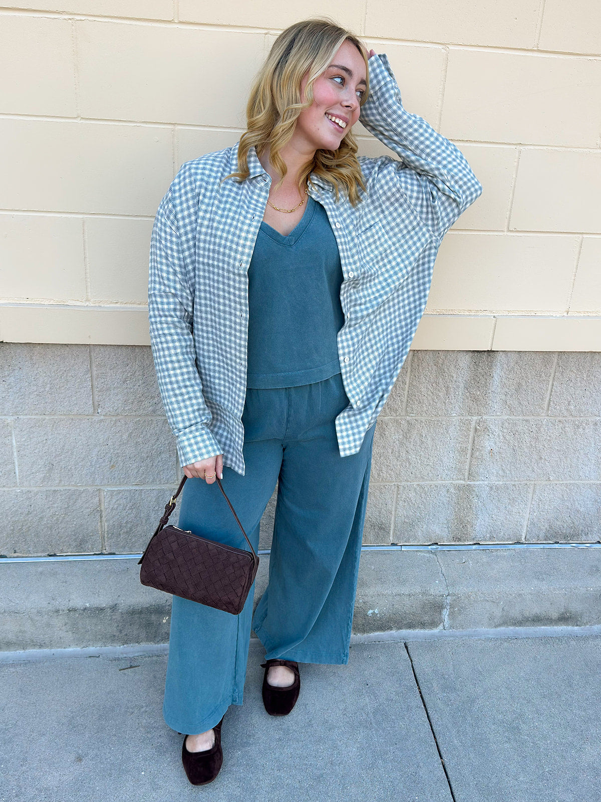  Z Supply Sloane V-Neck Top in Emerald Cove