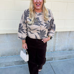 Z Supply Valor floral cardigan in soft ecru with oversized floral print