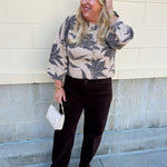 Z Supply Valor floral cardigan in soft ecru with oversized floral print