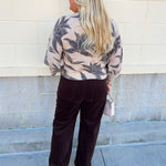 Z Supply Valor floral cardigan in soft ecru with oversized floral print