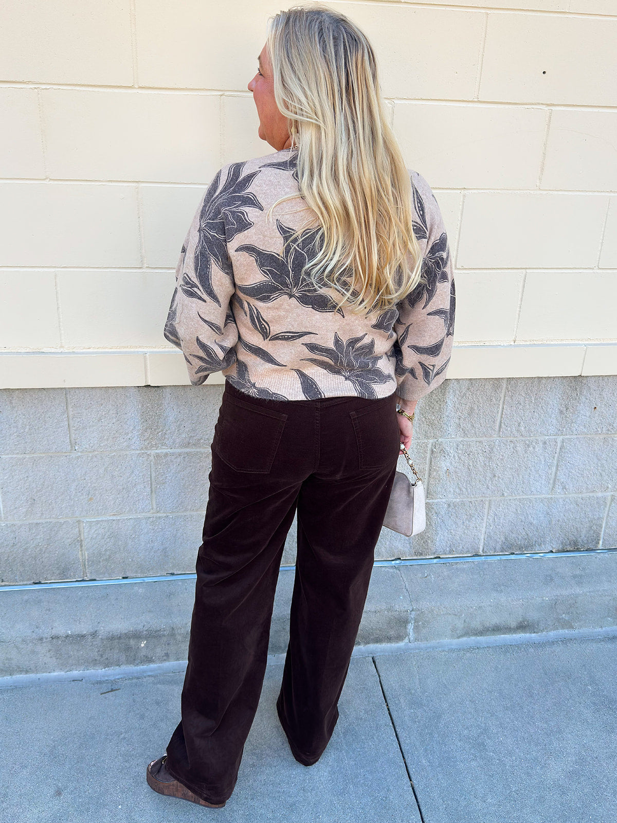 Z Supply Valor floral cardigan in soft ecru with oversized floral print