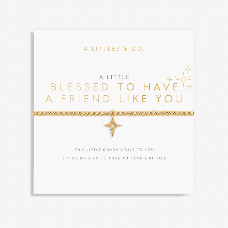 A Little 'Blessed To Have A Friend Like You' Bracelet in Gold - Tone Plating - The Pink Pineapple 850