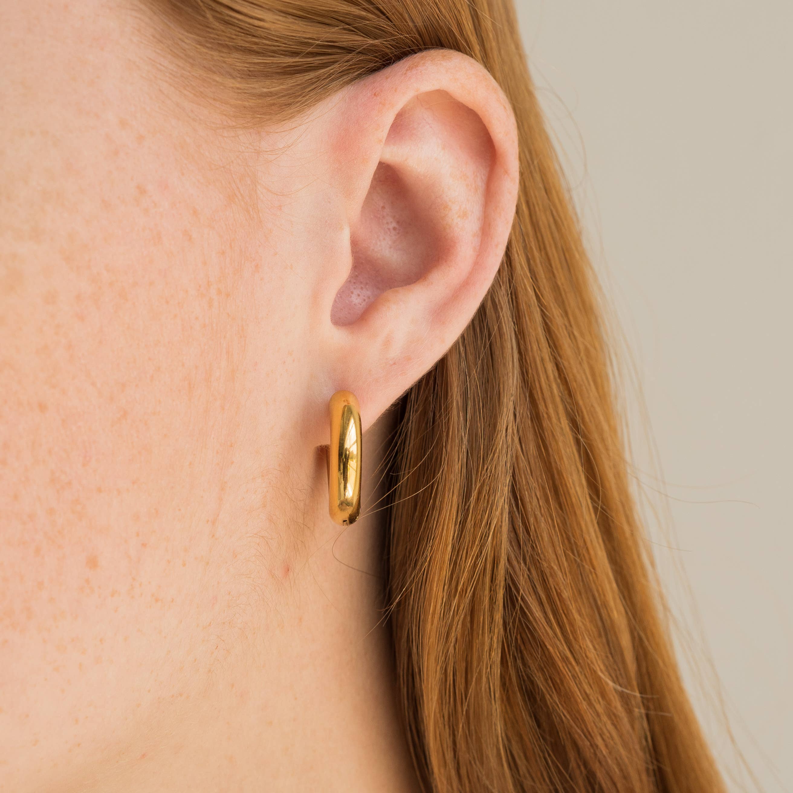 12mm chunky polished gold hoop earrings