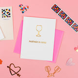Partner in Wine Paper Clip Letterpress Greeting Card