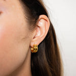 18K gold mini twin hoop earrings