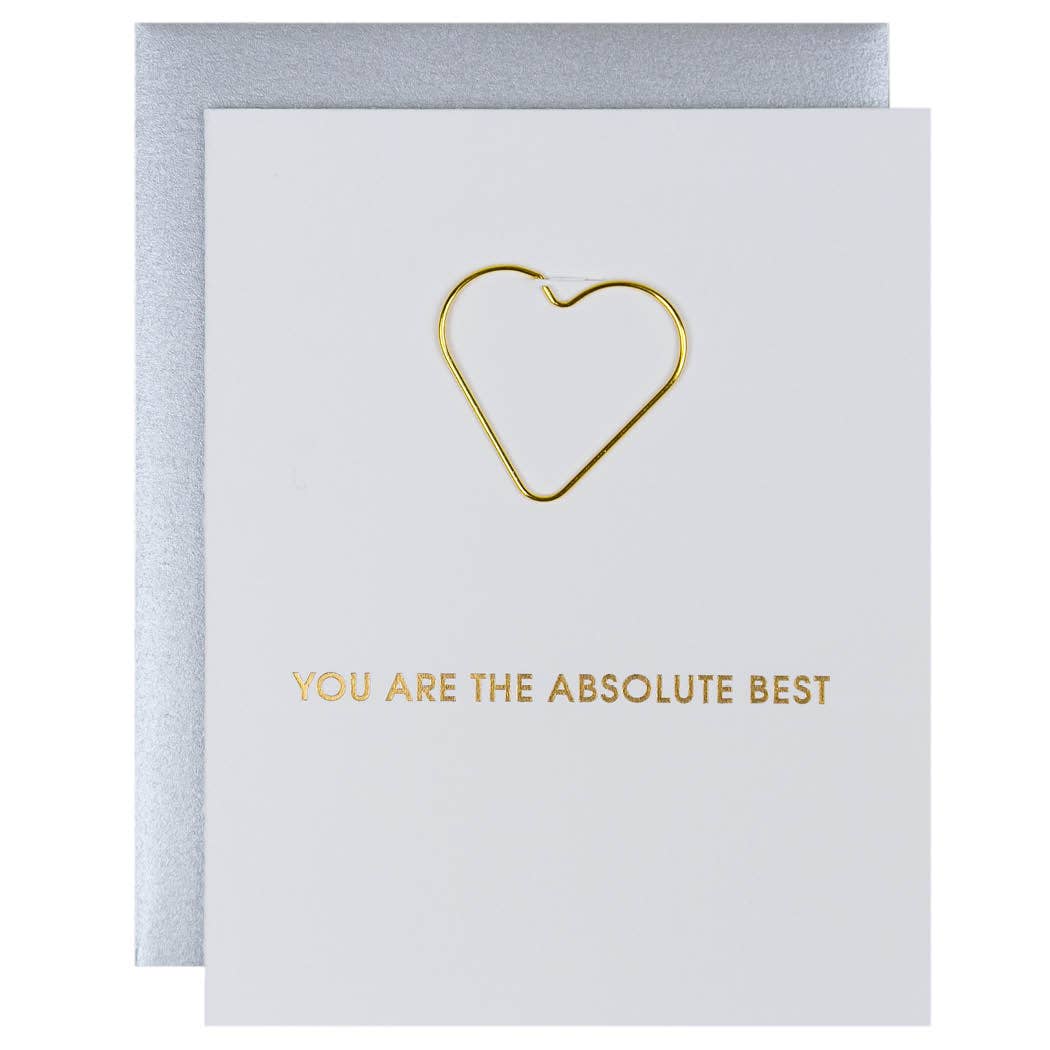 Absolute Best Friendship Heart Paperclip Greeting Card - The Pink Pineapple 850