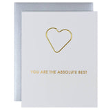 Absolute Best Friendship Heart Paperclip Greeting Card - The Pink Pineapple 850