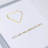 Absolute Best Friendship Heart Paperclip Greeting Card - The Pink Pineapple 850