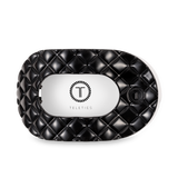 [TELETIES] Flat Round Hair Clip – Large Jet Black Quilted