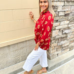 Adrienne Morgan Garnet Football Top - The Pink Pineapple 850