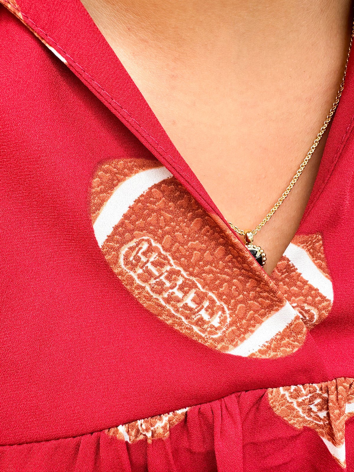 Adrienne Morgan Garnet Football Top - The Pink Pineapple 850
