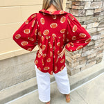 Adrienne Morgan Garnet Football Top - The Pink Pineapple 850