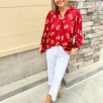 Adrienne Morgan Garnet Football Top - The Pink Pineapple 850