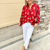 Adrienne Morgan Garnet Football Top - The Pink Pineapple 850