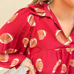 Adrienne Morgan Garnet Football Top - The Pink Pineapple 850