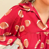 Adrienne Morgan Garnet Football Top - The Pink Pineapple 850