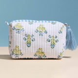 Garden Stroll Floral Quilted Cosmetic Pouch