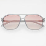 Gray aviator sunglasses with a lightweight unisex frame and modern minimalist design.