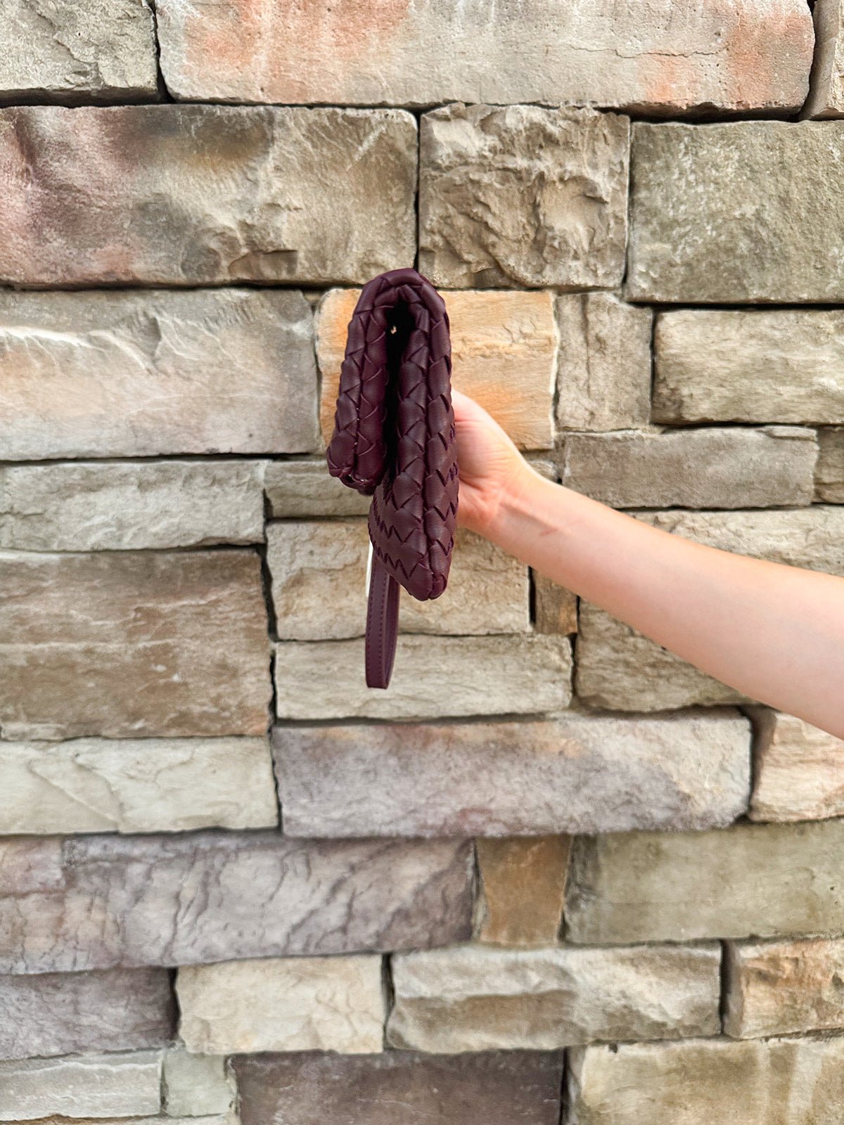 After Hours Merlot Clutch with Wrist Strap - The Pink Pineapple 850