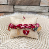 Alabama Crimson Tide Bandana Charm Bracelet - The Pink Pineapple 850