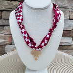 Alabama Crimson Tide Elephant Charm Scarf Necklace - The Pink Pineapple 850