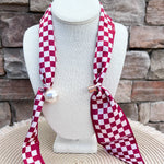 Alabama Crimson Tide Magnetic Pearl Scarf Necklace - The Pink Pineapple 850