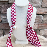 Alabama Crimson Tide Magnetic Pearl Scarf Necklace - The Pink Pineapple 850