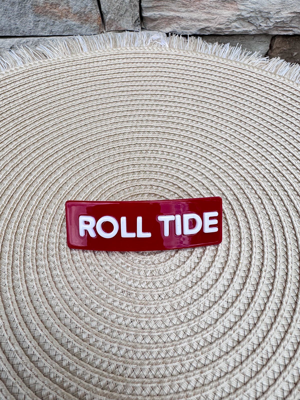 Alabama ROLL TIDE Hair Barrette Clip - The Pink Pineapple 850