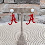 Alabama Script A Earrings - The Pink Pineapple 850