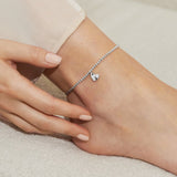 A Littles & Co Silver Hammered Heart Anklet