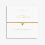 A Little 'Strength' Bracelet in Gold-Tone Plating | Front View