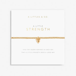 A Little 'Strength' Bracelet in Gold-Tone Plating | Front View