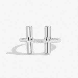 Aura Bar Ring in Silver Plating | Front View