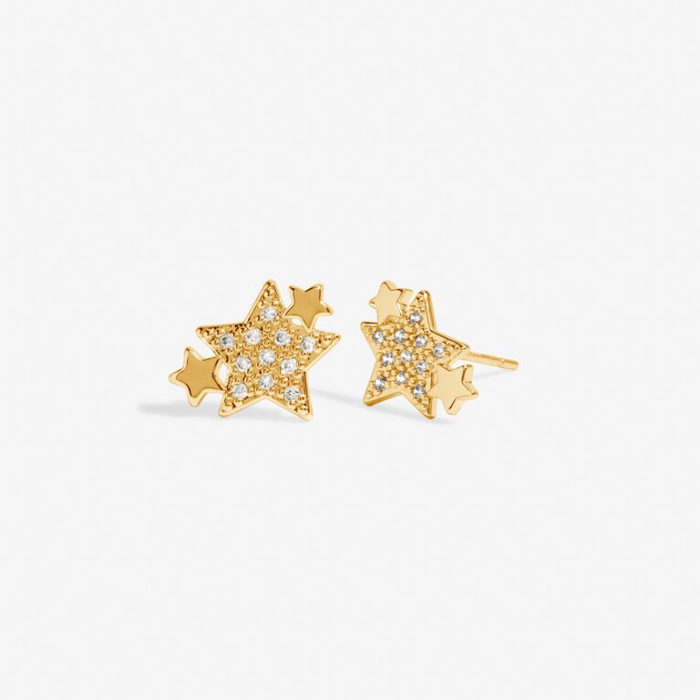 Merry Christmas Earrings in Gold-Tone Plating