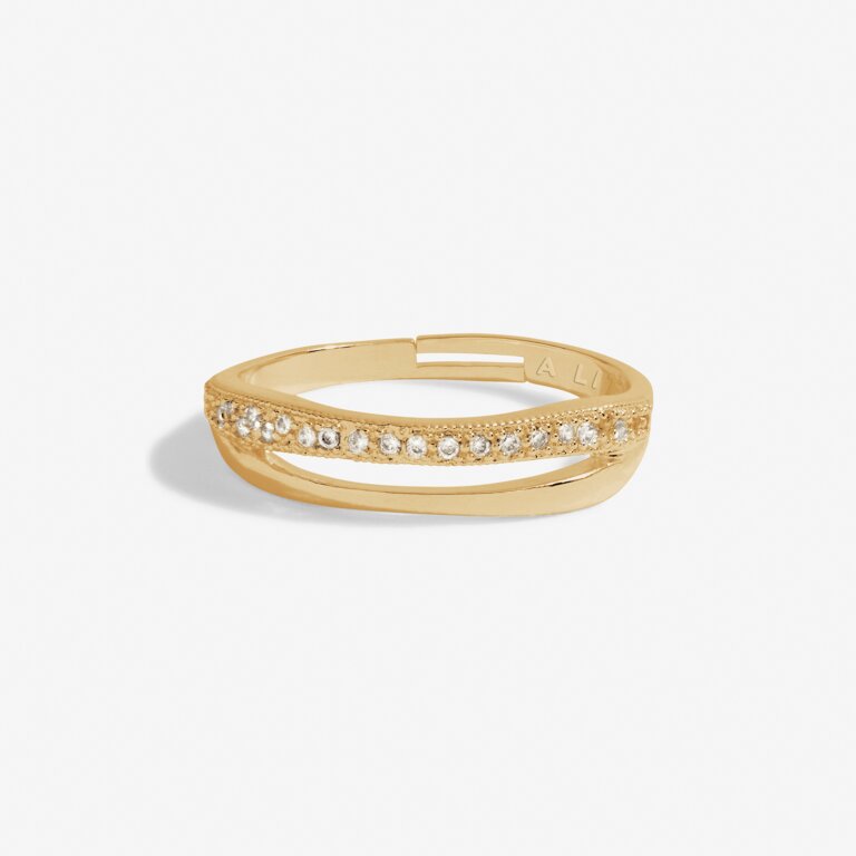 Afterglow Wave Double Ring in Gold-Tone Plating