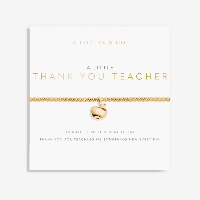 A Little 'Thank You Teacher' Bracelet in Gold-Tone Plating | Front View