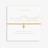 A Little 'Blessed To Have A Friend Like You' Bracelet in Gold-Tone Plating | Front View