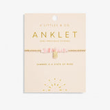 A Littles & Co Pink Crystal Anklet In Gold-Tone Plating