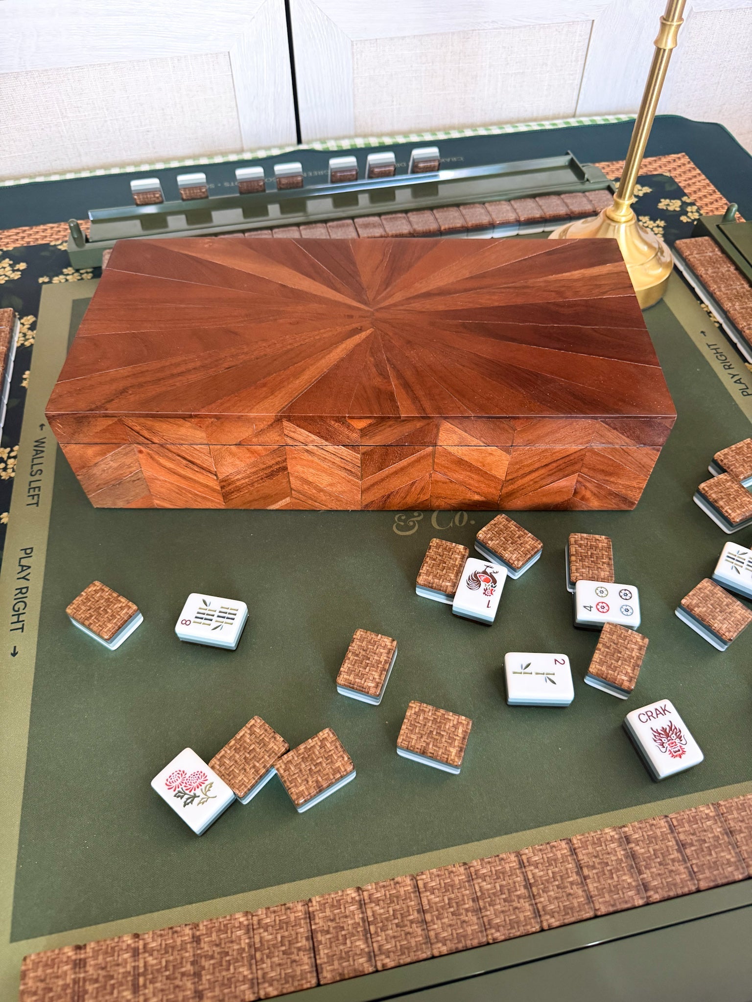 Alderwood Mahjong Tile Box - The Pink Pineapple 850