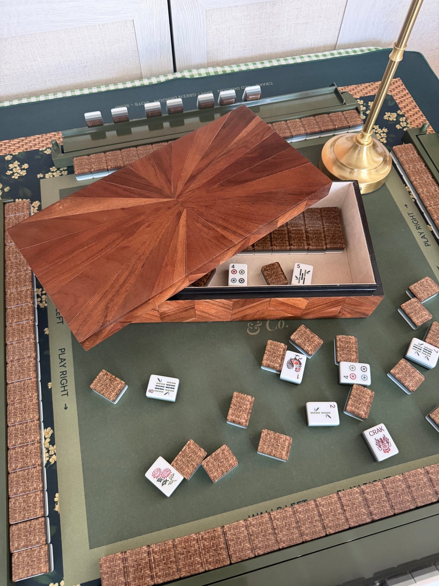 Alderwood Mahjong Tile Box - The Pink Pineapple 850