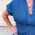 All American Charm Denim Midi Dress - The Pink Pineapple 850